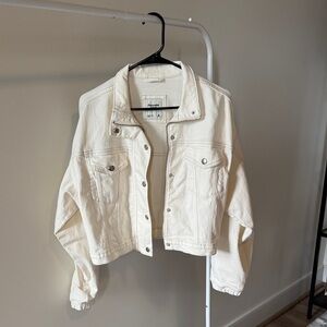 Abercrombie & Fitch White Denim Jacket